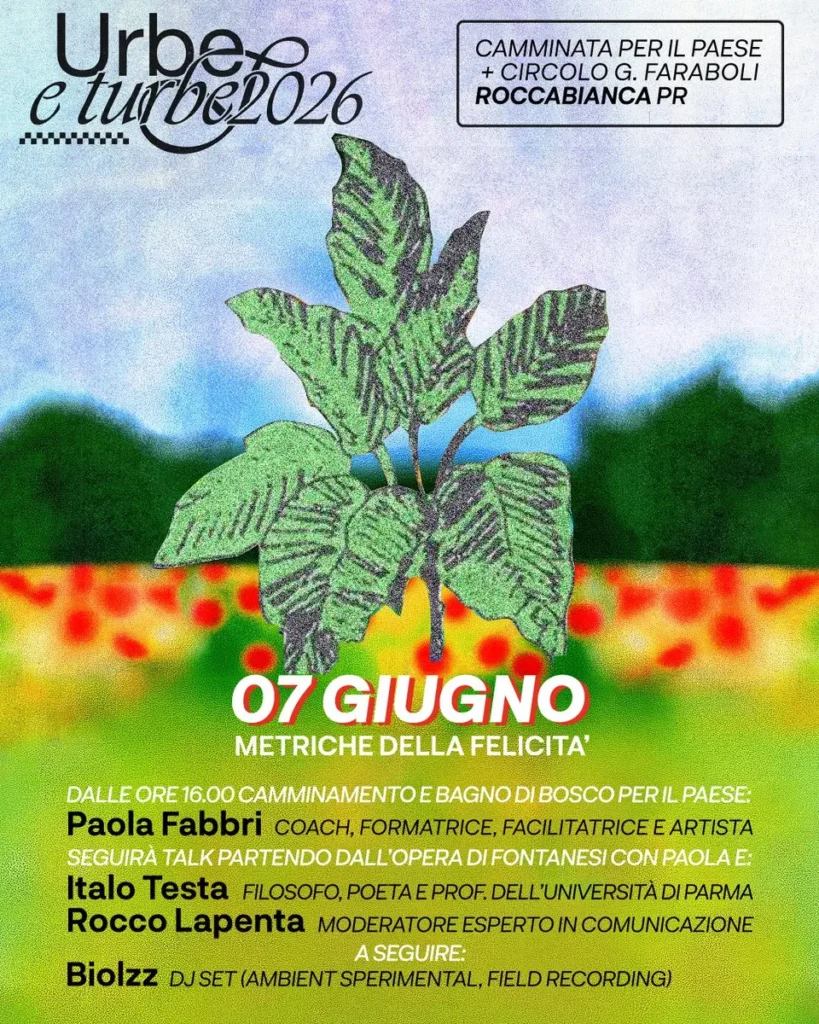 Locandina con ramoscello verde e programma dell'evento del 7 giugno.